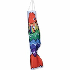 WINDSOCK--36" Koi Windsock -Zigzag Rainbow Design- by Premier Kites