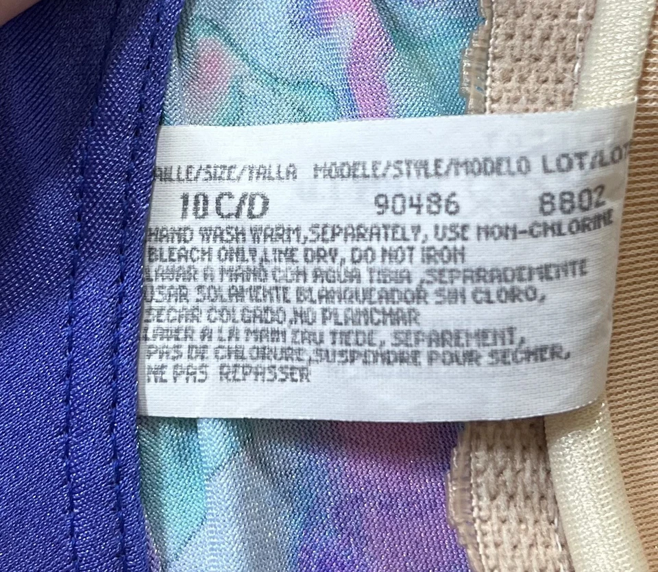 Traje de baño vintage Maillot Baltex BODY ID para mujer azul púrpura de una pieza talla 10 Foto 4 de 4