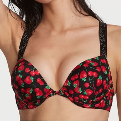 Victoria s Secret Shine Strap Bali Bombshell Add-2-cups Push-up Bikini Set - 34B