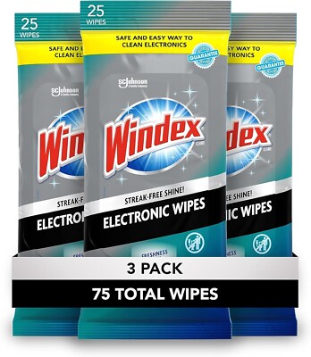 Windex Electronic Cleaning Wipes Pre-Moistened Screen Wipes for TVs Phones    