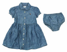 Ralph Lauren Baby Girls Anchor Cotton Dress /& Bloomer