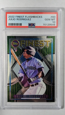 2022 Topps Finest Flashbacks #60 Julio Rodriguez Rookie Card PSA 10 RC ...