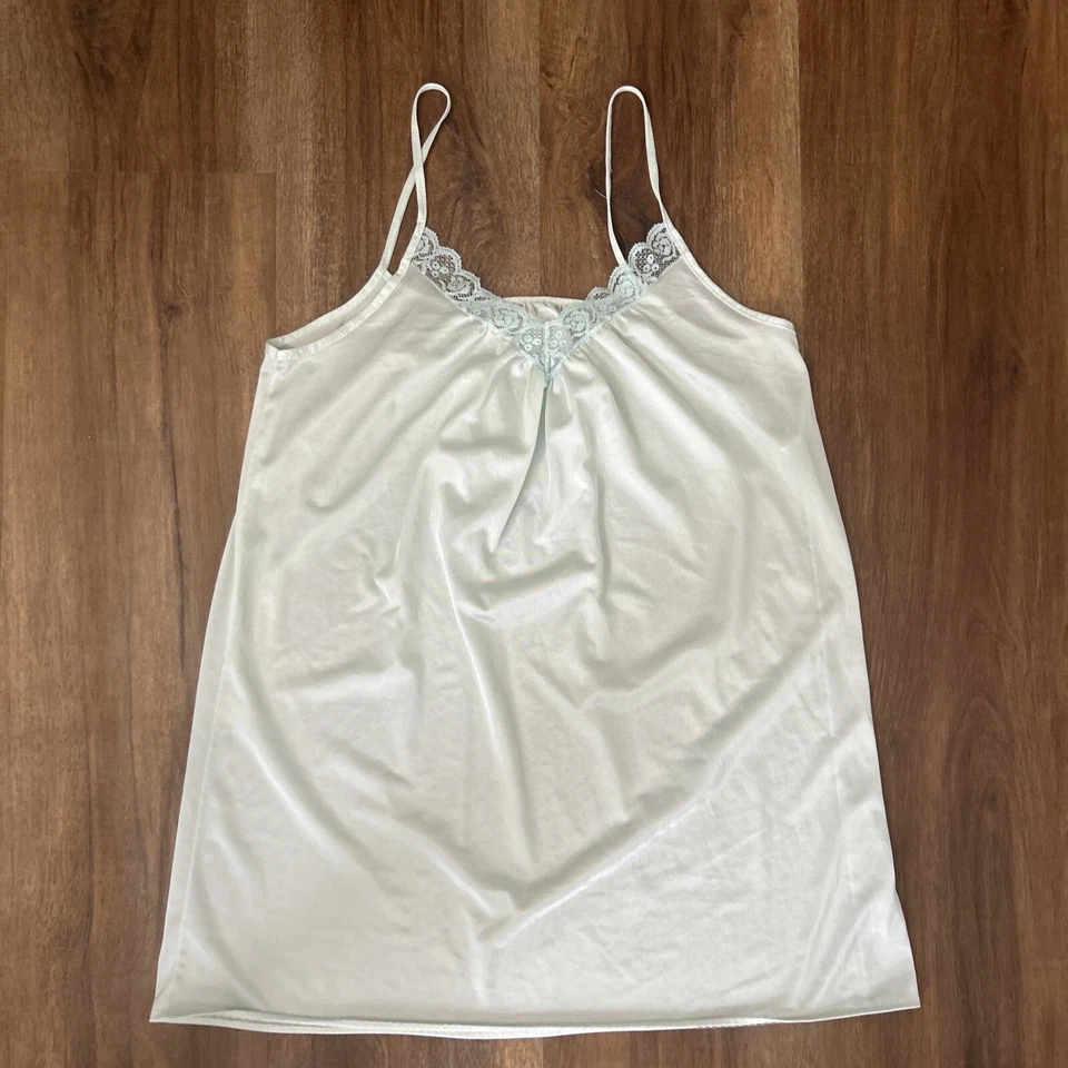 Vintage Elissia 2pc Peignoir Robe Gown Set Nylon Lace Babydoll Blue Sleepwear M - Image 3 of 4