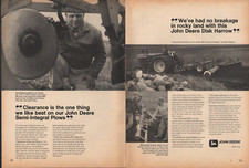 1969 2pg Print Ad of John Deere 4020 Farm Tractor BWF Disk Harrow F145H Plow