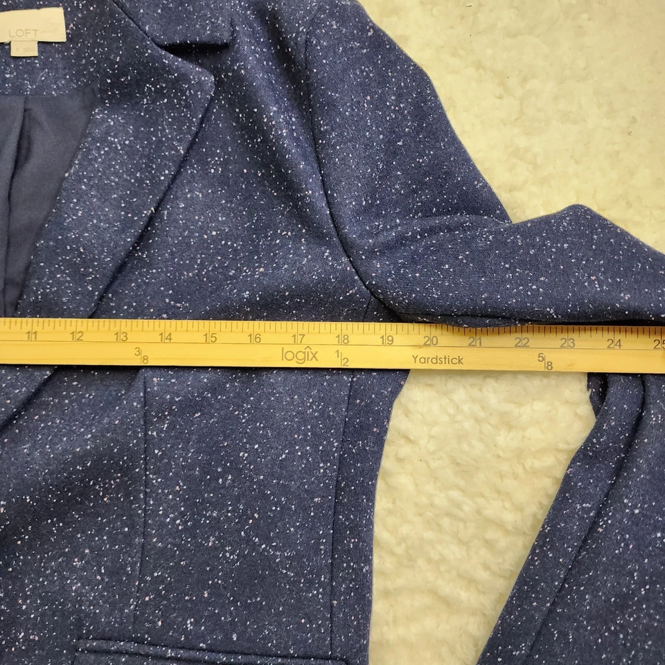 Chaqueta Blazer Loft 8 Moteada Azul Marino Academia Oficina Forrada Preppy Dinero Antiguo Foto 4 de 4