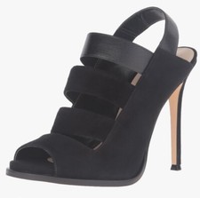 Nine West Women's Hallan Black Suede Stiletto dress Sandal 7