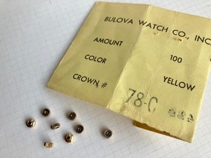 Authentic 1x NOS Unused ’78-C’ Vintage Caravelle (Bulova) Gold Plated Crown   (ref 2023)