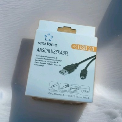 renforce Anschlusskabel USB 2.0 Stecker A    USB 2.0 Stecker Mini-B, Länge 0,15m