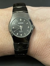 Longbo Quartz Watch Women's Black Dial & Strap New Battery Working