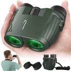 Aurosports 15x25 Compact Binoculars for Adult Kids - High 15x25-Green, green