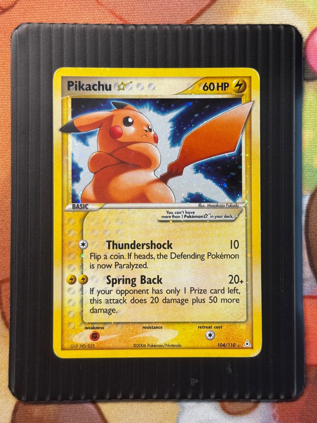 Pokemon 🌀 Double Swirl 🌀 Pikachu Gold Star 104/110 Holo Holon Phantoms