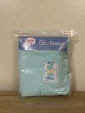 Cuddle Time Deluxe Receiving Blanket Baby Blocks Teddy Bear Cotton 90  s Vtg