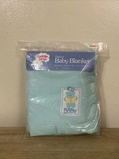 Cuddle Time Deluxe Receiving Blanket Baby Blocks Teddy Bear Cotton 90’s Vtg