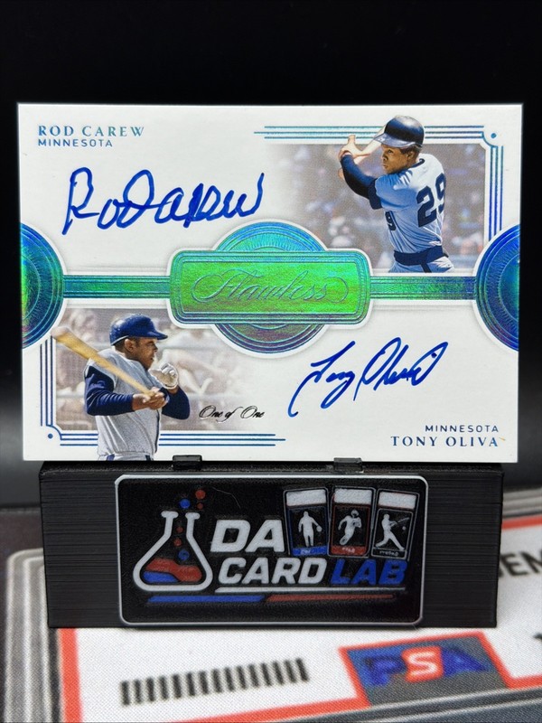2021 Panini Flawless 1/1 Dual Signatures Rod Carew, Tony Oliva #DS-RT Platinum