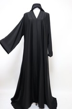 Dubai Abaya Closed Crinkle Semi Flare Umbrella Muslim Modest Dress Black