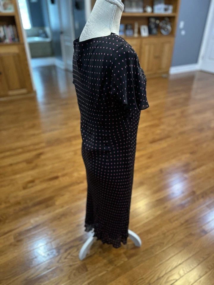 Vestido Donna Ricco Seda Bebé Azul Y Rosa Lunares Mujer’s Talla 14 LNC  Foto 4 de 4