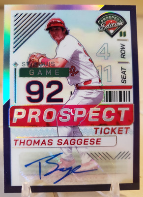 2024 Panini THOMAS SAGGESE #/125 Rookie Refractor Autograph Card Suto CARDINALS