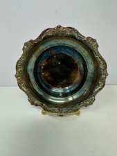 VINTAGE Old English by Poole #5004 Silver plated Ornate Bon Bon Dish Candy Bowl