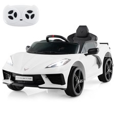 COSTWAY 12V Electric Kids Ride On Car Licensed Chevrolet Corvette C8 Toy Car