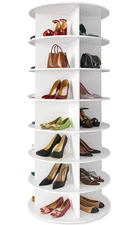 SpaceAid 7 Tier Rotating Shoe Rack Tower, Spinning Shoe Display Lazy Susan