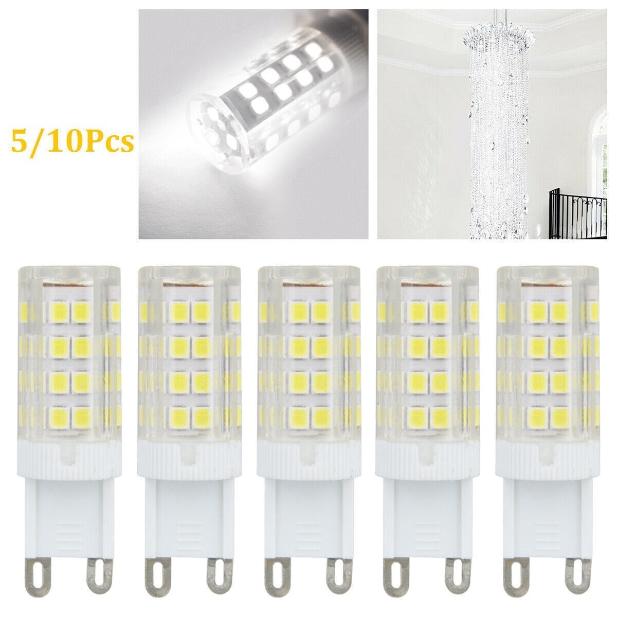 5/10pcs 7W G9 Dimmable LED Corn Bulb Lamp 6000K 2835 51-SMD Daylight Home Light