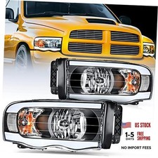 Headlights Assembly Led DRL for 2002-2005 Black Housing Clear Reflector DRL