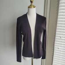 GAP Women's Moca Brown Wool Blend Ribbed Open Cardigan Size Medium Cozy Timeless