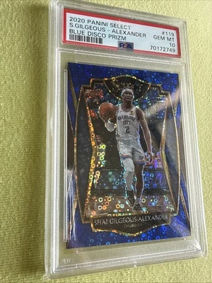 2020 Panini Select  S.Gilgeous Alexander Blue Disco Prizm PSA 10 Premier Level - Bild 1 von 3