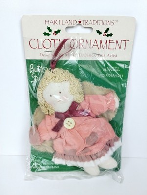 VTG 1995 Hartland Traditions Button Stuffins Angel Cloth Ornament Matt Danko NOS