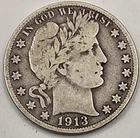 1913-S *SILVER* Barber Silver Half Dollar  *SILVER*