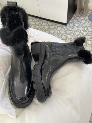 $350 NILA&NILA New Women Boots EU38 Leather Patent Black