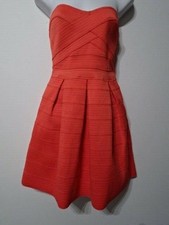 Express Women's Pink Zig Zag Sweetheart Strapless Pleated Skirt Dress S/P