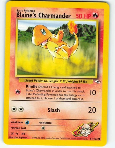 Blaine's Charmander - 61/132 Gym Heroes - Pokémon TCG - 2000