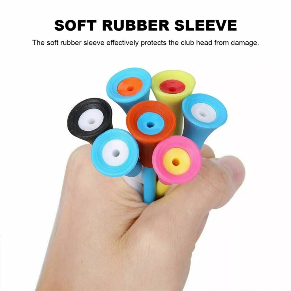 20-200pcs Plastic With Rubber Cushion Top 70/83mm Golf Tees Multi Color - image 3 of 4