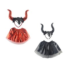 Halloween Teufel Kost&uuml;m Set Cosplay Rollenspiel Requisiten Teufel Haar Stirnband f&uuml;r