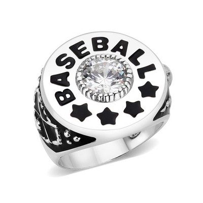 Men's Baseball Ring, CZ, Sport Fan, Team Spirit, Bold Design