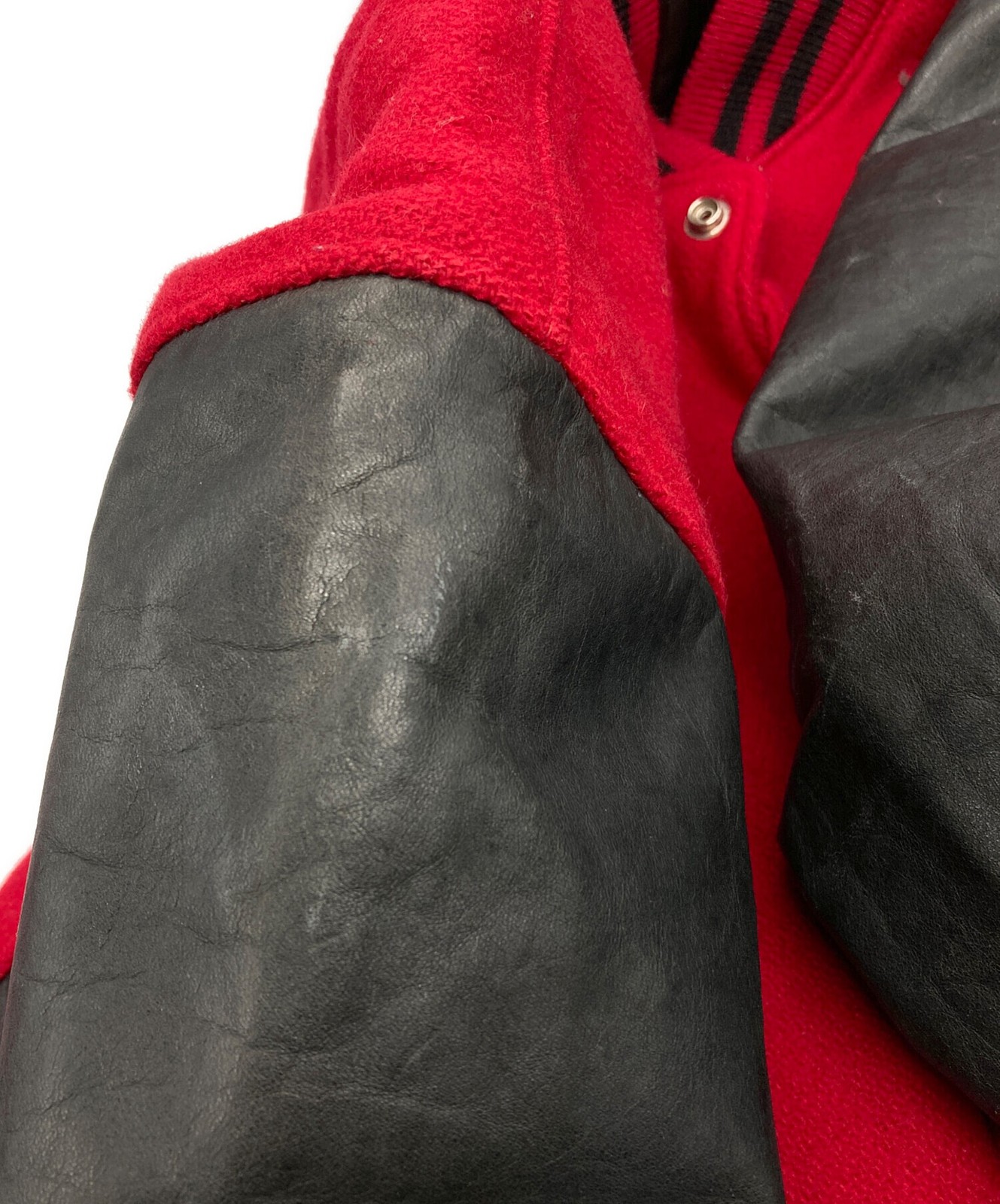 OLD GAP Leather switch stadium jacket Size: S Red… - image 9