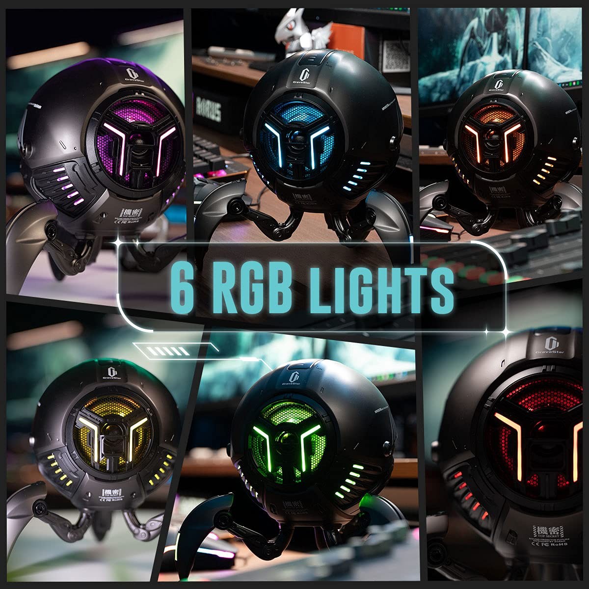 GravaStar Mars Pro Bluetooth Speaker, Deep Bass Loud Stereo Sound, 15H Playti...