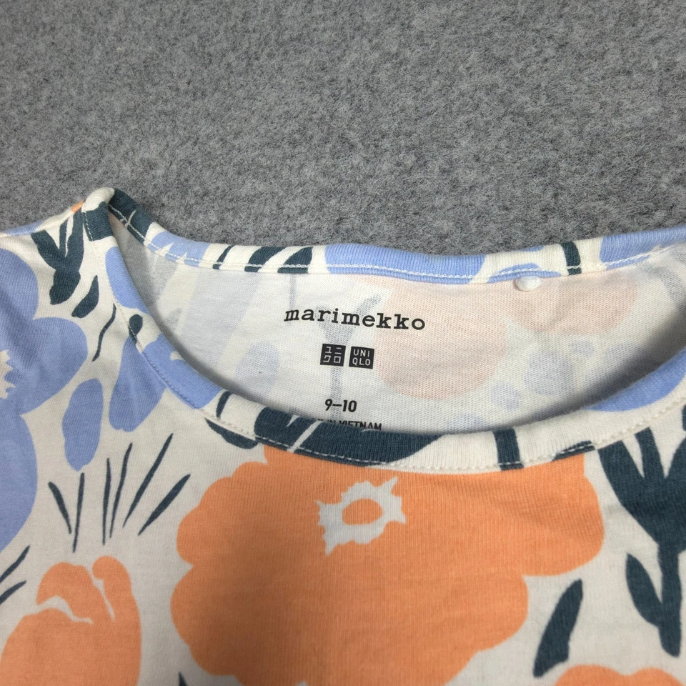 Vestido Marimekko Niños 9-10 AÑOS Naranja Uniqlo Floral Mini Sin Mangas Talla 9-10Y Foto 2 de 4