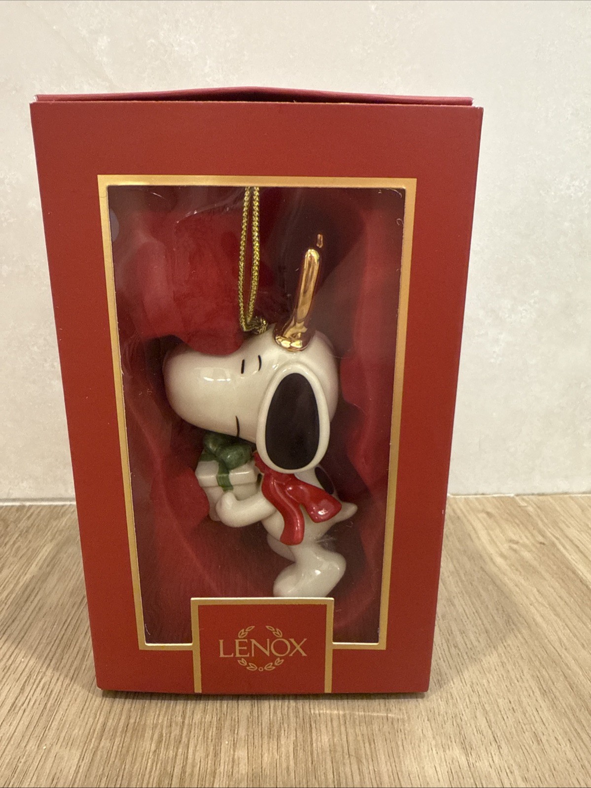 Lenox Snoopy Christmas Ornament NIB 24K Gold Accents Peanuts Holiday Gift