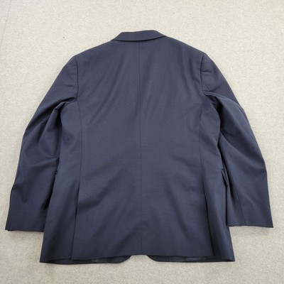 Stafford Coolmax Blazer Mens 46R Classic Wool Blend Blue Suit