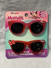 NEW Set of 2 Disney Jr. Minnie Mouse 100% UV Pink & Red Kids Bow Sunglasses