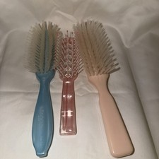 Vintage Plastic Bristle Hair Brush Bundle/Lot of 3: Retro