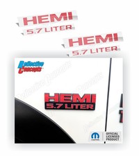 Hemi 5.7 Liter Fender Badge Overlay Decals For 2015-2018 Ram Rebel