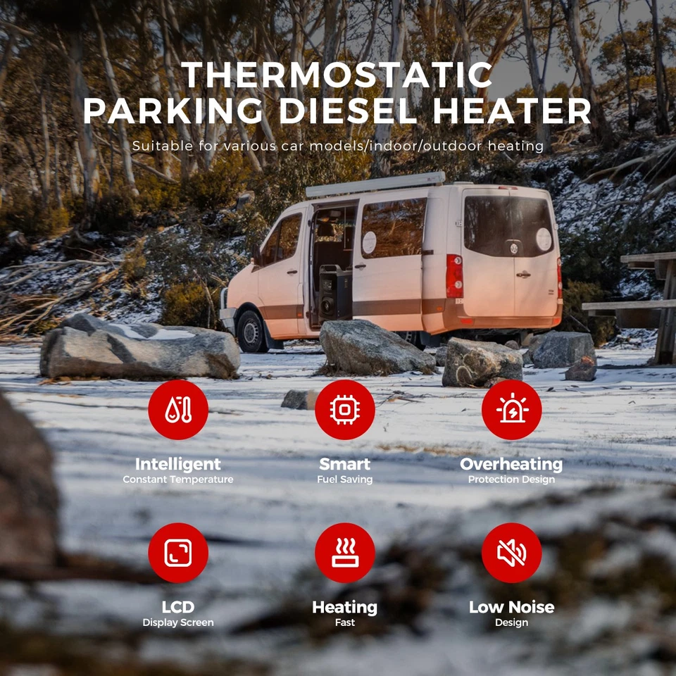 Calefacción de aire diésel calefacción auxiliar 12V 8KW para camión autocaravana APP con adaptador 230V - Imagen 4 de 4