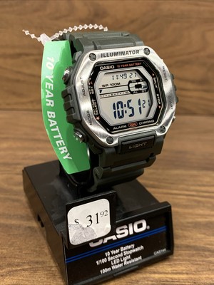 Casio LED Illuminator 10-Year Battery 1/100 Second Stop Watch Men's Watch NEW