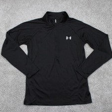 Under Armour Tech Twist Sweatshirt Women Medium Black Loose Fit Heatgear 1/2 Zip