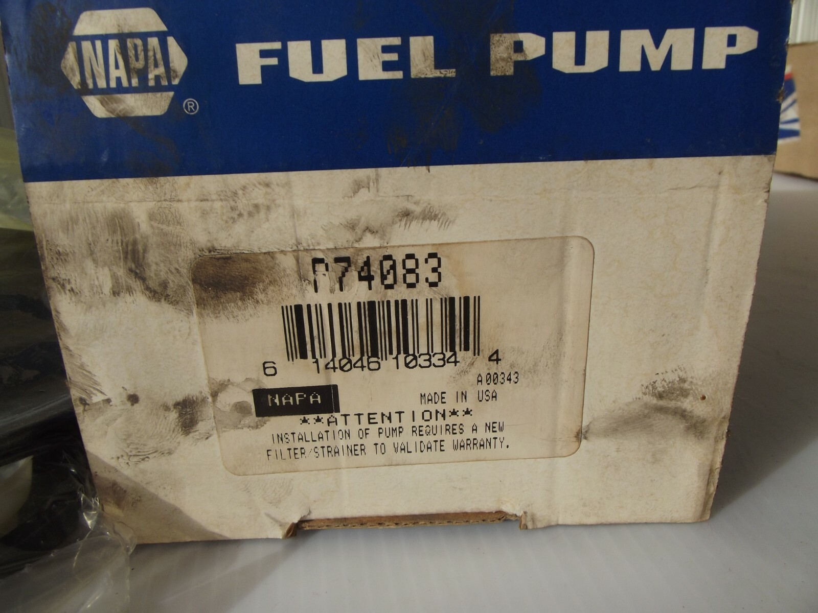 Carter Fuel Pump for Napa, Part Number P74083 Electric Gas Fuel Pump