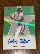 CASEY TALLENT 2020 Leaf Perfect Game GREEN SHIMMER AUTOGRAPH #1/1 CLEMSON
