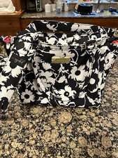 Ju Ju Be BFF Convertible Diaper/Backpack or Messenger Bag Black/White Floral NEW